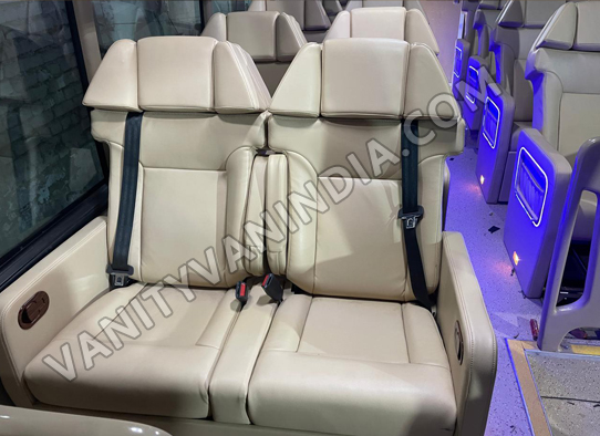14 seater luxury mini coach with toilet hire delhi