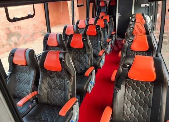 16 seater marcopolo coach with washroom hire delhi