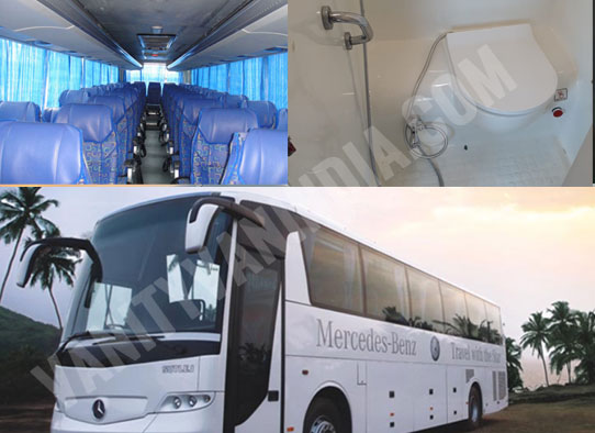 38 seater mercedes benz luxury coach with toilet hire in delhi