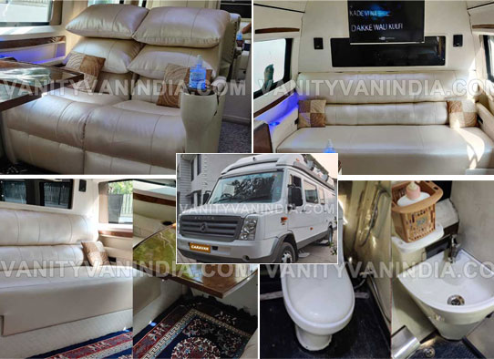 5 seater force traveller luxury caravan vanity van motorhomes hire in delhi