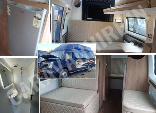 8 seater force traveller luxury caravan vanity van motorhomes hire in delhi