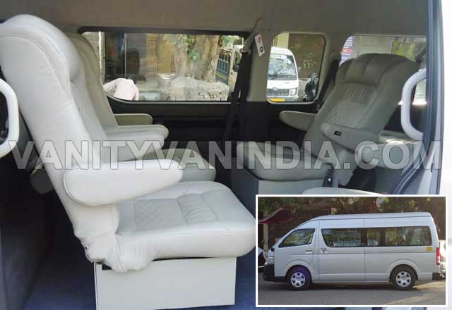 8 seater toyota commuter hiace imported mini va hire in delhi