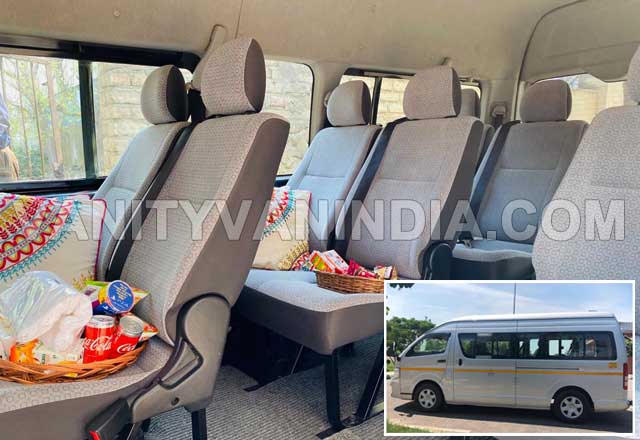9+1 seater toyota hiace imported mini van hire in delhi jaipur