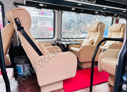 9 seater force urbania luxury van with 1x1 maharaja seats hire delhi