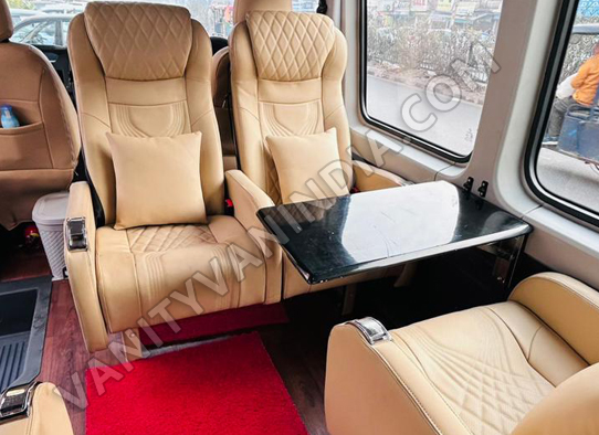 force urbania luxury van with 1x1 maharaja seats hire delhi