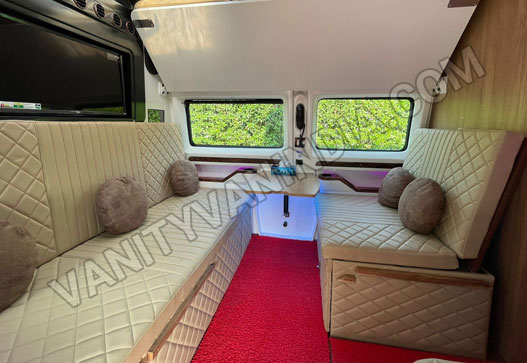 6 seater luxury caravan with toilet hire delhi jaipur