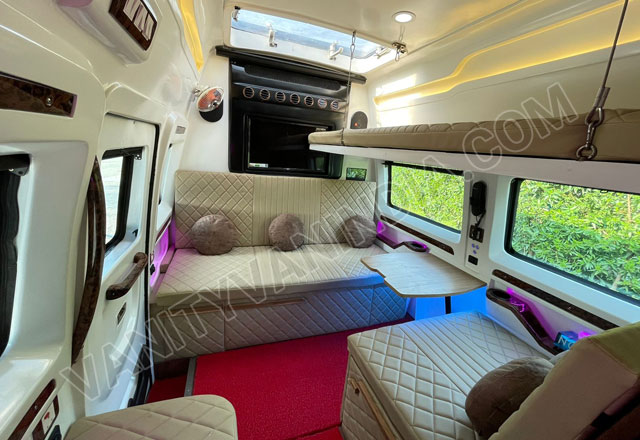9 seater luxury caravan on rent in delhi