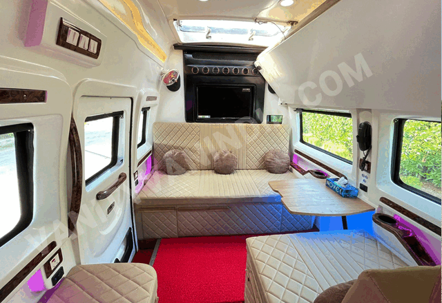 9 seater luxury caravan with toilet washroom kitchen sofa cum bed on rent delhi