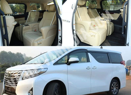 5 seater toyota vellfire luxury car hire in delhi